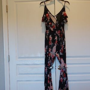 Floral Black Jumpsuit